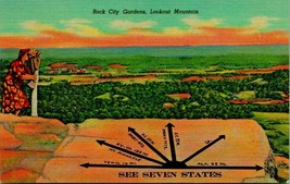 Lookout Mountain TN Rock City Gardens See Seven States UNP  Linen Postcard Q12 - £3.11 GBP