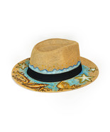 Unique Hand-Painted Women's Hat with Floral Design - £35.76 GBP