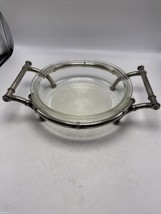 Maurice Duchin Bamboo Silverplate Casserole Stand 2 Qt Glass Insert Mid ... - $88.19