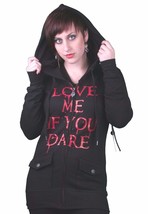 Gods Manos&quot; Love Me If You Dare&quot; Maybille Negro Sudadera Polar con Capuc... - £23.37 GBP