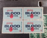 US Stamp Giving Blood Saves Lives 6c Block of 4 1971 1425 - $1.42