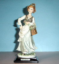 Giuseppe Armani Country Girl Figurine w/Basket 8.75&quot;H #3153C Capodimonte Vintage - £79.05 GBP