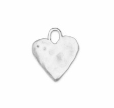 Oxidized 925 Sterling Silver Rough Cut Heart Shape Pendant Mens Women Ch... - £34.46 GBP