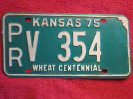 Car Tag License Plate 1975 Kansas Pr V 354 Pratt County Wheat Centennial [Z7] - £8.77 GBP
