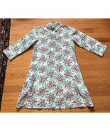 Victoria Dunn Mandarin Collar shirt Dress retro graphic floral lined cot... - £38.92 GBP