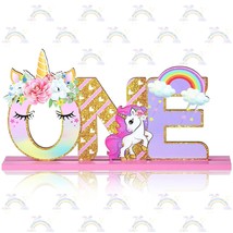 Unicorn One Letter Sign Unicorn Table Centerpiece One In Unicorn Party D... - £11.70 GBP