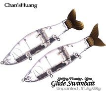 5PCS 165MM Glide Bait Soft Tail Slide Swimbait Unpainted Bait Blank Fish... - $18.23+