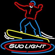 New Bud Light Snowboarder Sport Beer Cerveza Bar Lager Neon Sign 24&quot;x20&quot; - £200.45 GBP