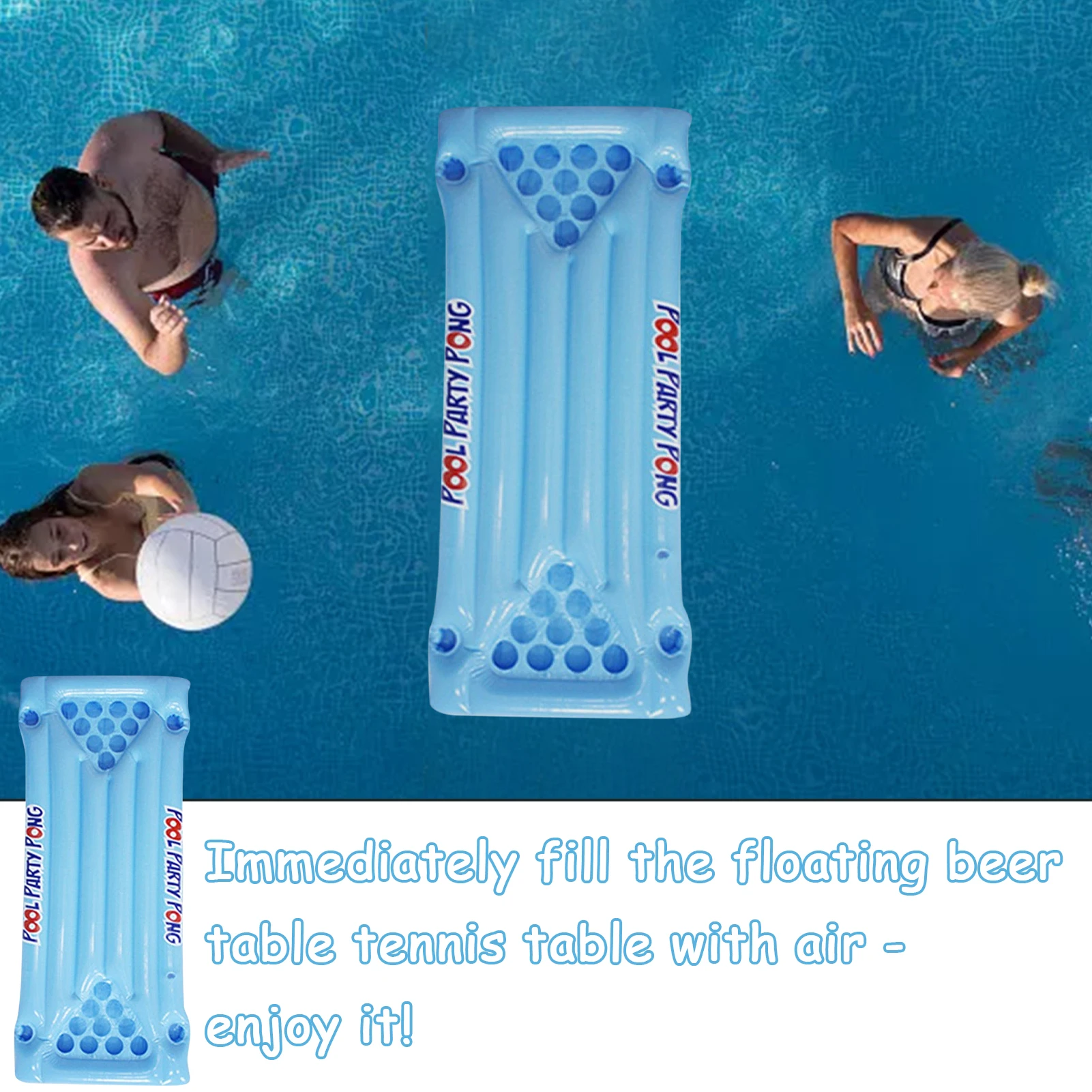 Game Fun Play Toys Pool Pong Table Float Adult Pool Inflatable Beer Table Pool F - £50.35 GBP