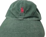 Ralph Lauren Polo Hat Green Maroon Leather Strap One Size Vtg - £22.98 GBP