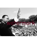 Martin Luther King Jr. Speaking in front of a Crowd B&amp;W Vintage 8x10 Photo - $8.50