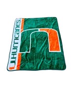 Vtg 80s Throw Blanket Miami Hurricanes U of M Wall Hang College Football... - $47.49