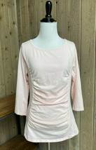 Sundance S Shirt Blouse Top 3/4 Sleeves Ruched Light Pink Small Women&#39;s - £15.68 GBP