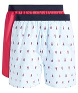 Club Room Men&#39;s 2-Pk. Lobster &amp; Solid Boxer Shorts Blue/Rasperry-Medium - €14,98 EUR