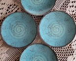Elama Pryce ~ Four (4) Melamine ~ Teal ~ Speckle Design ~ 8&quot; Salad Plates - $29.92