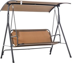 Outsunny 3-Person Porch Swing With Stand, Outdoor Swing For Patio Porch,... - $141.97