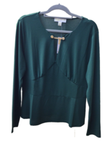 NEW MICHAEL KORS GREEN CHAIN CAREER TOP BLOUSE SIZE XL $110 - £50.96 GBP