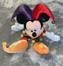 Tokyo Disneyland 15th Anniversary 1998 Mickey Mouse Jester 12" Bean Bag Plush - $40.00