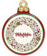 Philadelphia with Christmas Border Christmas Tree Ornament - $203.99 MXN