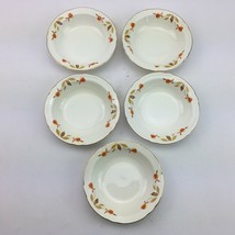 Autumnware Vintage Hall China Autumn Leaf Mary Dunbar Dessert Bowl Set D... - $59.99