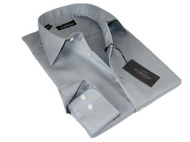 Men Mondego 100% Soft Cotton Dress Business Classic shirt A1300 Gray Her... - £15.84 GBP