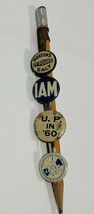 Vintage Button Pencil Clips Morton&#39;s Salt &amp; Three Others - £9.38 GBP