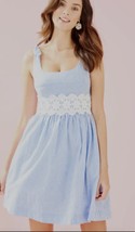 Lilly Pulitzer Tessa Blue and White Seersucker Dress Size 6 - $879.36 MXN