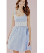 Lilly Pulitzer Tessa Blue and White Seersucker Dress Size 6 - $47.04