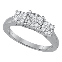 14kt White Gold Princess Diamond 3-stone Bridal Wedding Engagement Ring 1/2 Cttw - £903.50 GBP