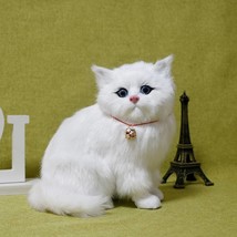 Cute Siberian Cat Statues, White Kittens Plush Toys, Egyptian Mau/Tuxedo/Balines - £18.83 GBP