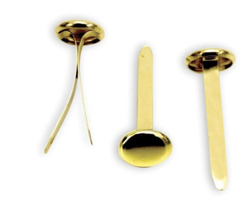 100 Pc Office Depot 1.5 Roundhead Brass Plated Fasteners - $4.83