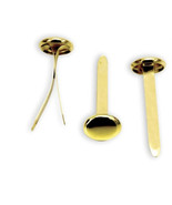 1pk of 100 Pc Office Depot 1.5 Roundhead Brass Plated Fasteners-New-SHIP... - $5.82