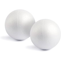 2 Pack Foam Balls For Crafts, 6-Inch Round White Spheres For Diy Projects - £23.44 GBP