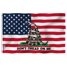 Anley Fly Breeze 3x5 Ft Gadsden American Flag - Don&#39;t Tread on Me Patriotic Flag - £5.41 GBP