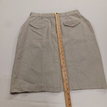 Averroe RN#40787 Women's Tan/Beige Cotton Rear Zip & Slit Denim Skirt Size 16 image 7