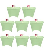 8 Pack 6Ft Round Spandex Tablecloth 72 Sage Green Round Elastic Table Co... - $118.99