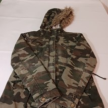 Rue 21 Women's Green Camouflage Cotton Full Zip Pockets Hoodie Jacket Size Small image 15