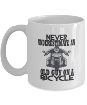 Coffee Mug Funny Never Underestimate an old guy on a bicycle  - £11.90 GBP