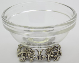 Vintage Italiano Hecho a Mano Genuino Plata Sal Recipiente W/T Cristal Inserto - £18.61 GBP