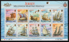 Jersey 950g MNH Sailing Ships London Stamp Show Emblem ZAYIX 0424M0086M - $5.65