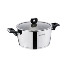 Korkmaz Nora 2 Piece 2 Liter Stainless Steel Casserole with Lid in Silver - $112.49
