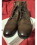 ALDO Elpalo Men’s Brown Boots Size 12 Lace Zip Cap Toe Leather Look Port... - $52.07 CAD