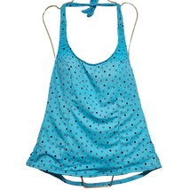 Miraclesuit Swimwear 12 Blue &amp; Black Polka Dot Halter Tankini Swimsuit Top - £26.91 GBP