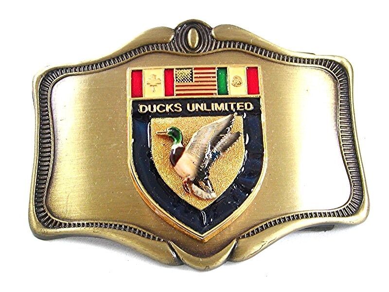 1978 Goldtone Ducks Unlimited Enameled Buckle By A.H.M. 41617 - $84.14