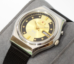 Stunning Vintage Automatic ORIENT Crystal 21Jewels Two-tone Men&#39;s Watch-New Band - £231.20 GBP