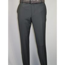 Men's MONO Turkey Slacks 100% Wool Plain Front Regular Fit 2501-06 Charcoal Gray image 7
