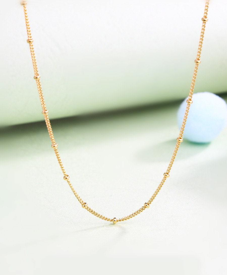 2019 Spring Release Shine 18K Gold Overlay Sterling Silver Beaded Necklace Chain