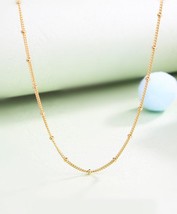 2019 Spring Release Shine 18K Gold Overlay Sterling Silver Beaded Necklace Chain - £12.72 GBP+