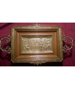 Old Antique Bronze Handled Footed Tray Knights in Armor Centerpiece Plaq... - $441.87 CAD