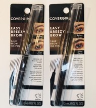 COVERGIRL Easy Breezy Brow All-Day 24 Hour Brow Ink Pen, Rich Brown # 400 X2 - $11.70